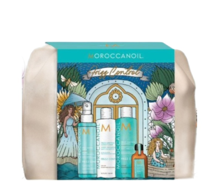 Moroccanoil Набор Kit для кудрявых волос Frizzi Control 2024: Шампунь+Кондициоер 250 мл+250 мл,  Спрей-защита для укладки 160 мл, Масло 25 мл 