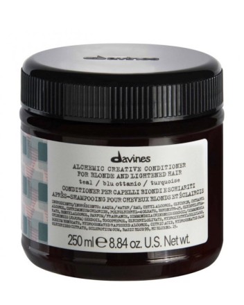Davines Alchemic creative conditioner for blond and lightened hair Teal - Креативный кондиционер "АЛХИМИК" для осветленных и натуральных блондов оттенок "морская волна" 250 мл НОВИНКА!