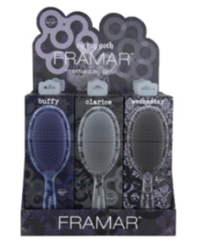 Framar Щетки для волос, Распутывающие Detangle Brush Display 9 шт «Oh My Goth» «О, мой гот!»