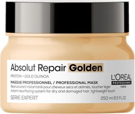 МАСКА С ЗОЛОТОЙ ТЕКСТУРОЙ ДЛЯ ВОССТАНОВЛЕНИЯ ПОВРЕЖДЕННЫХ ВОЛОС ABSOLUT REPAIR 250 МЛ