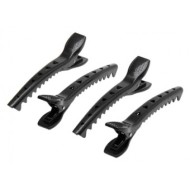 Зажим для волос DEWAL "крокодил" черный, пластик, 12,5 см 4 шт