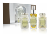 La Sultane de Saba Darjeeling «Путешествие по дороге в Дарджилинг» Набор (ароматы: зеленый чай и имбирь): Масло карите 100 мл+Гоммаж Протеины шелка 100 мл+Масло для тела 50 мл