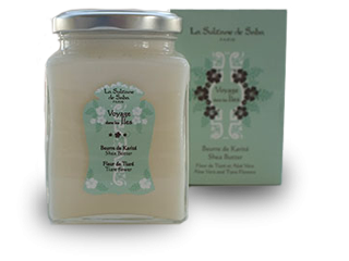 Масло ши (карите) Путешествие на Острова Тиаре/Алоэ вера - LA SULTANE DE SABA SHEA BUTTER "ALOE VERA AND TIARE FLOWERS", 300 мл