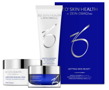 Набор ZO Skin Health Комплексная система подготовки кожи Zein Obagi (3 позиции: gentle cleanser 60 ml, exfoliating polish 16 g, oil control pads 30 pads)