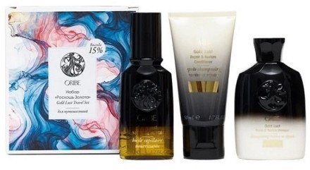 Набор Oribe для путешествий «Роскошь золота» для волос Gold Lust Travel Set: Шампунь 75 мл, Кондиционер и Питательное масло для волос 2x50 мл