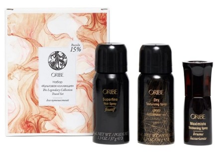 Oribe The Legendary Collection Travel Set Набор «Культовая коллекция» для путешествий: Спрей-невесомость для волос 43 мл, Спрей для объема волос 20 мл, Спрей лак-текстура 43 мл