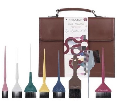 Framar Dark Academia Kit профессиональный набор кистей для окрашивания волос 8 шт Дорожный набор стилиста
