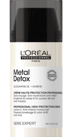 L'Oreal Несмываемый крем с двойной защитой 100 мл Metal Detox против ломкости волос 