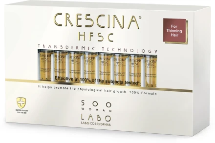 Crescina Transdermic HFSC 500 для женщин лосьон для возобновления роста волос (20 ампул в упаковке) 