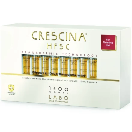 Crescina Transdermic HFSC 1300 для женщин лосьон для возобновления роста волос (20 ампул в упаковке) 