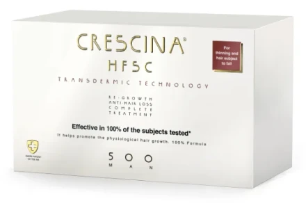 Crescina Transdermic HFSC 500 для мужчин лосьон для возобновления роста волос (40 ампул в упаковке) 