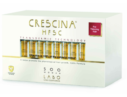 Crescina Transdermic HFSC 500 для женщин лосьон для возобновления роста волос (40 ампул в упаковке)