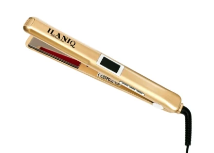 KV-1 llaniq Professional инфракрасный ультразвуковой золотой утюжок для волос llaniq Professionel c дисплеем+чехол из пайеток 