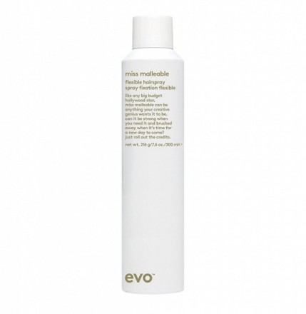 EVO Лак подвижной фиксации Miss Malleable Flexible Hairspray 300 ml